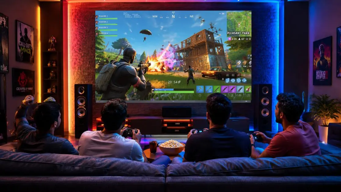 Gaming on big screen TV