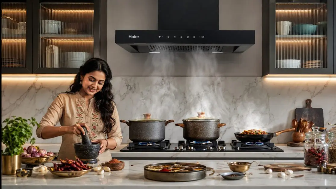 Strong Suction Kitchen Chimney for Spicy Indian Cooking