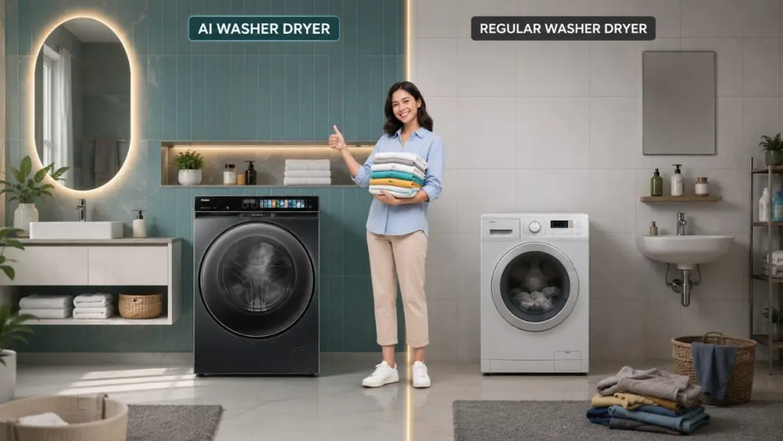 AI Washer Dryer vs Regular Washer Dryer