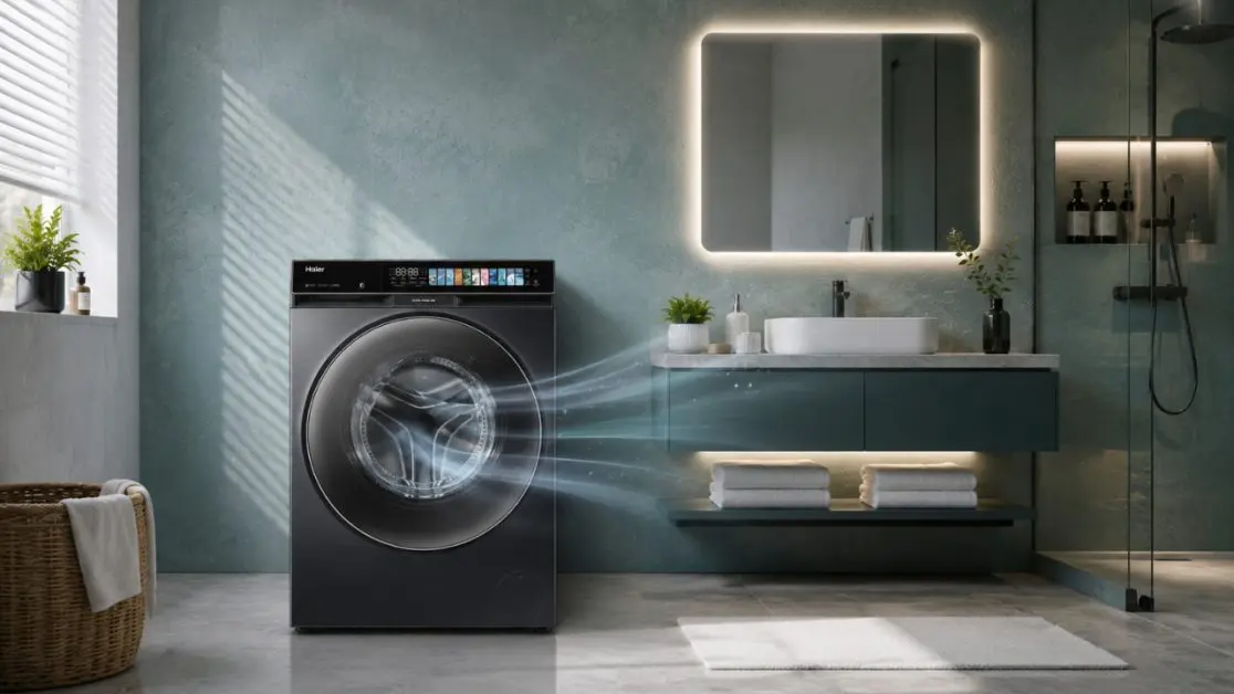 Freshly Washed Clothes in washing machine