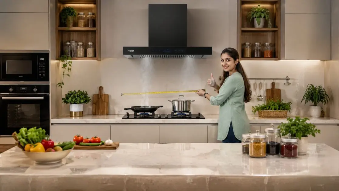 Measure Ideal chimney Suction for Your Kitchen Size