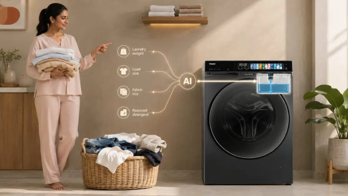 AI in Washing machine decides the right amount of detergent