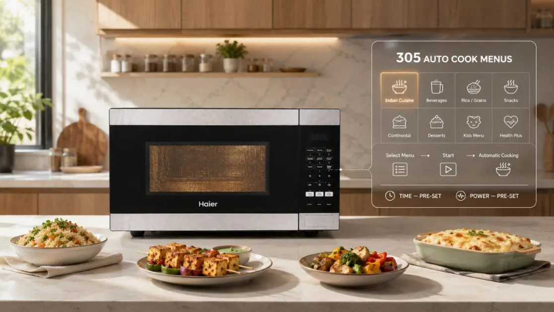 Auto Cook Menus in a Microwave