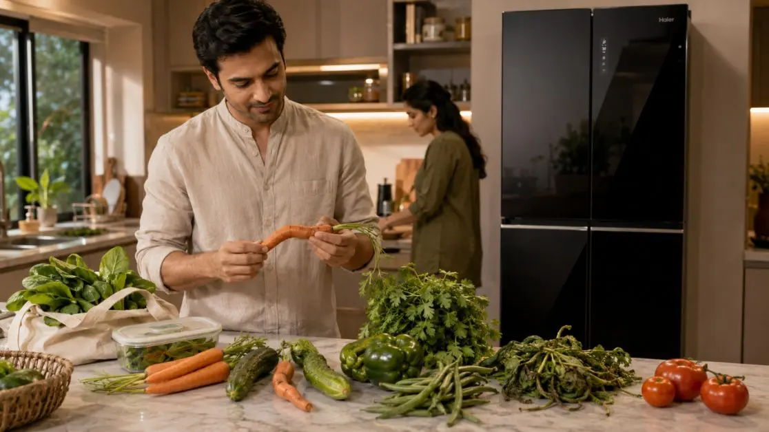 Fresh vegetables in refrigerator