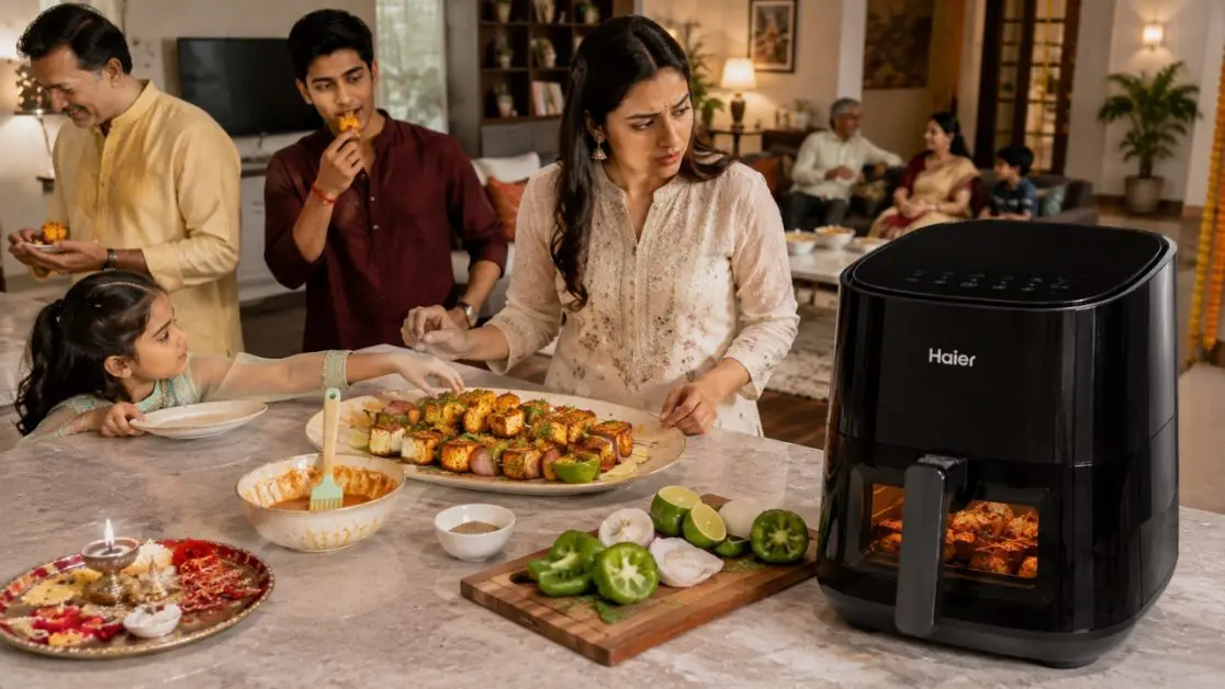 Make air fryer Paneer Tikka