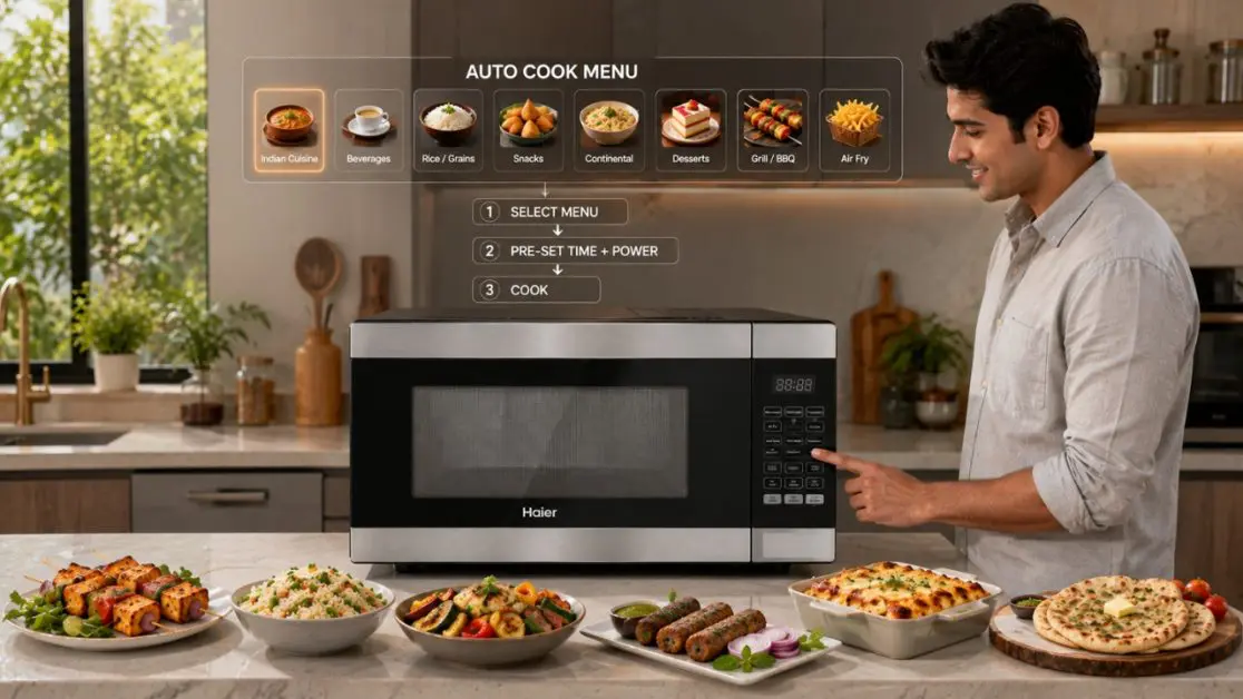 Microwave Cooking using Auto Cook Menus