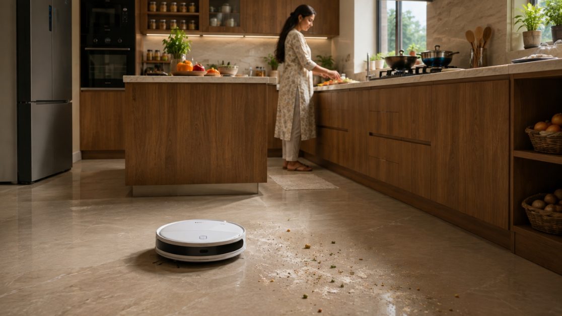 Robot Vacuum Cleaner is perfect Indian Kitchen Floor Cleaning