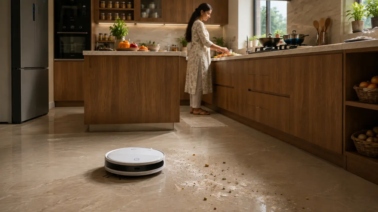 Robot Vacuum Cleaner is perfect Indian Kitchen Floor Cleaning