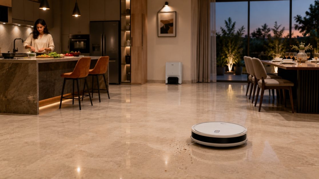 Robot vacuum cleaner cleans Dirty Places First