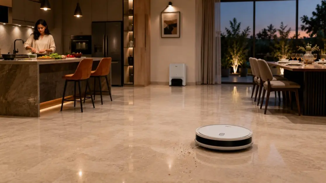 Robot vacuum cleaner cleans Dirty Places First