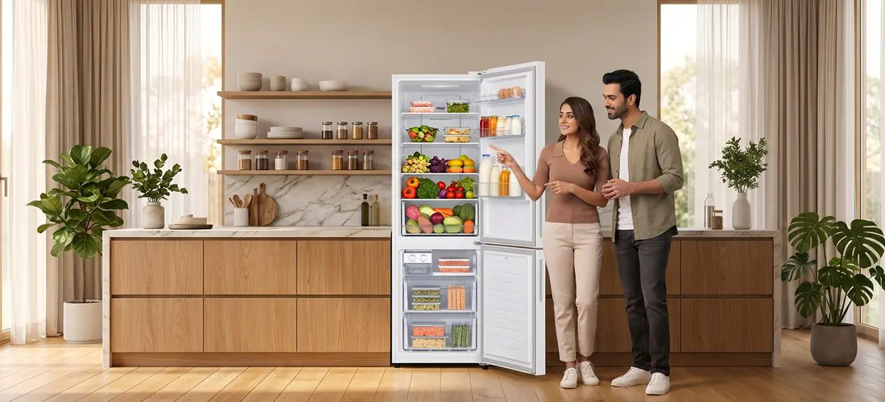 Which Refrigerator Features Are Actually Worth Paying For? Are you looking to buy a refrigerator but don’t know the features that are actually worth paying for? Buying a refrigerator today can be overwhelming because modern refrigerators come with a load of features that promise greater convenience and efficiency. But not every feature is equally important for every household. Some features can help increase food preservation and reduce electricity consumption. Whereas some features are just a lifestyle upgrade. If you are looking to buy a refrigerator, this is a guide for you to help you decide on the features you should look for. Refrigerator Features That Are Worth Paying For A modern refrigerator should have inverter technology, which saves power, along with convertible storage to match your needs. It also should have better cooling technology to make sure every shelf receives ample cooling, and it should have adequate storage for your fruits and vegetables. 1. Inverter Technology Inverter compressors don’t switch on and off like the regular compressors. Here are some benefits of an Inverter Technology refrigerator: It helps to lower the electricity consumption It provides more consistent cooling It is generally quieter and doesn’t make much noise It helps in preserving your food better It has a longer compressor life. 2. Convertible Storage A convertible refrigerator allows selected compartments to switch between different cooling modes depending on your storage requirements. Here are some of the benefits of convertible storage: It gives you more usable storage when it is needed. It helps in better food organization and storage. It can adapt to seasonal grocery needs. It reduces the need for a larger refrigerator. Haier refrigerators come with 14-in-1 convertible modes to make your everyday storage much easier. 3. Multi Air Flow Cooling Multi air flow cooling, like Haier's Magic Cooling Technology, helps in preserving the food better and gives adequate cooling to every shelf. Here are some of its key advantages: It keeps your food fresher for longer. It ensures that you have faster cooling once the door is opened. It provides consistent airflow on every shelf. 4. Built-in Deodoriser Technology Unpleasant smells in a refrigerator can be bothersome, especially when different types of food are stored together. Many modern refrigerators now come with built-in deodorisers like Haier's Deo Fresh Technology, which helps minimise odours and maintain a fresher environment inside the refrigerator. This also : Helps reduce unpleasant odours inside the refrigerator. Keep the refrigerator smelling fresh. Helps maintain the freshness of stored food. Reduces the mixing of food odours. Want to keep your refrigerator odour-free while maintaining food hygiene? Read more: How H-Deo Fresh Keeps Your Food Hygienic 5. Bigger Vegetable and Fruit Storage You should look for refrigerators that have a bigger vegetable box and fruit box so that they stay fresh and don’t get squished. Here are the benefits of them: It helps your veggies stay fresh. It prevents your fruits from becoming soggy. It provides humidity-controlled storage. 6. Toughened Glass Shelves If you've ever struggled to fit a large pressure cooker or heavy casserole inside your refrigerator, toughened glass shelves are worth paying for, with advantages like: They have a higher storage weight capacity. They are more durable. They are easier to clean. They provide you with improved flexibility. 7. Stabilizer Free Fridges As we all know, voltage fluctuations are very common in India. So you should look for stabilizer-free fridges that can function without a stabilizer and don’t get damaged because of the voltage fluctuations. We at Haier offer stabilizer-free refrigerators like the Haier 355L 2 Star Inox Steel Bottom Mount Refrigerator. Want to understand how stabilizer-free technology helps protect your refrigerator from power fluctuations? Read More: Stabilizer-Free Operation – Protection from Voltage Fluctuations What Features Matter More for Different Families? Here are some of the features you should prioritize more, depending on your family size, while buying a refrigerator: Family Type Features to Prioritize Small Families Inverter technology, energy efficiency, compact storage Medium Families Convertible refrigerator, inverter compressor, spacious vegetable storage Large Families Convertible modes, larger capacity, multi-air flow cooling, inverter technology Weekly Grocery Shoppers Convertible storage, large vegetable boxes, organised interiors Tips Before You Buy Fridge Online When you buy a fridge online, you should not only focus on the price or capacity, but also check the following: Energy rating. Inverter compressor technology. Convertible storage options. Cooling features. Warranty coverage. Product dimensions to ensure it fits your kitchen. Why Choose Haier Refrigerators? Our refrigerators are built to suit your family's needs. Haier combines many of these practical features in one refrigerator, including Double Door Refrigerators Triple Door Refrigerators 14 in 1 Convertible Modes 83% Convertible Fridge Space Magic Cooling Dedicated Freezer space Triple Inverter and Dual Fan Technology Jumbo Ice Maker 2x Bigger Vegetable Box Smart Connectivity and Food Management 10 Year Compressor Warranty 10 Year Compressor Warranty Conclusion The features worth paying for in a refrigerator can vary according to your needs. You should however look for refrigerators that have inverter technology and convertible storage as this will reduce your bills and give you more flexibility. Multi air flow cooling also helps to keep your food fresh for longer. Haier refrigerators incorporate technologies like magic cooling technology and dual inverter technology that cut down on electricity bills and ensure that your groceries and dairy items are preserved. FAQs 1. Is a convertible refrigerator good or bad - is it worth it? A convertible refrigerator is good as it provides you with greater flexibility to modify your storage according to the different seasons. It is worth it in India, where we have a lot of different seasons. 2. What is an inverter compressor, and how is it different from a normal one? An inverter compressor doesn’t turn on and off like the regular ones. It adjusts its speed to match the cooling demand. 3. Is an inverter refrigerator worth the extra cost? Yes, the inverter refrigerator is worth the extra cost. It is a better cooling refrigerator and you can recover the extra cost with lower electricity bills. 4. What is digital inverter technology in a refrigerator? A digital inverter technology is a variable speed compressor system. It varies its speed based on how much cooling you want. It doesn’t go on and off completely. 5. Which refrigerator features are actually worth paying for? The refrigerator features that are actually worth paying for are: Inverter Technology Convertible Storage Multi-Air Flow Cooling Bigger Vegetable and Fruit Storage Toughened Glass Shelves Stabilizer Free
