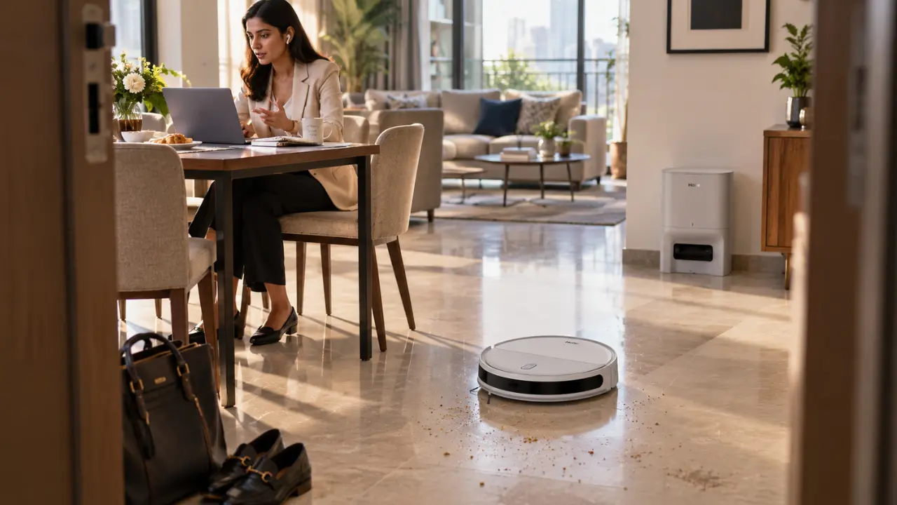 Busy professionals keep their homes clean with robot vacuum