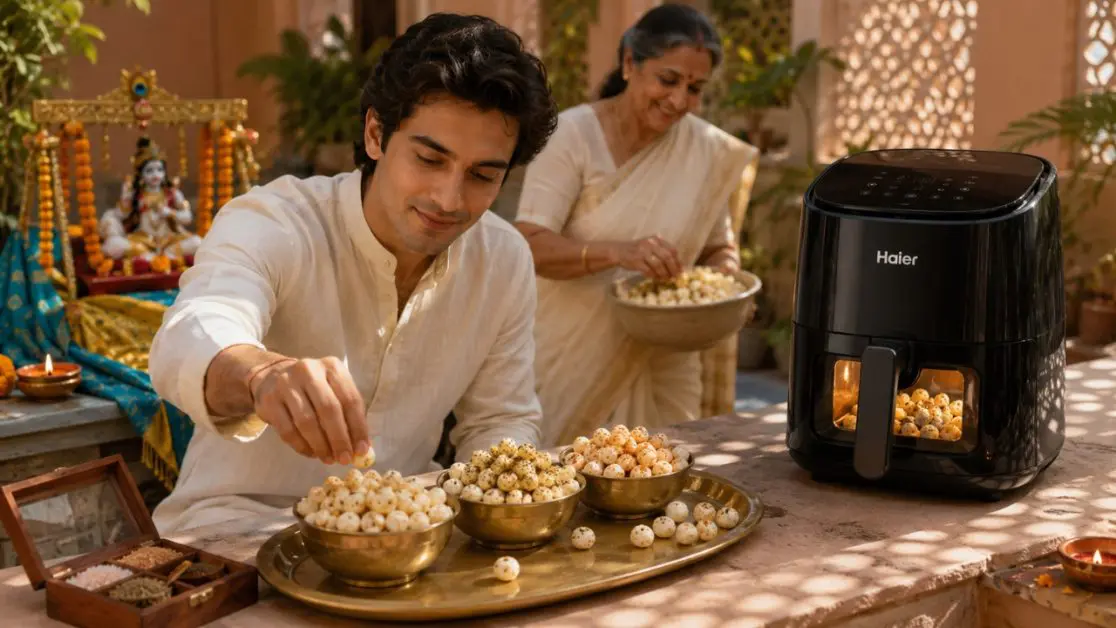 Make Crispy makhana in air fryer this janmashtami