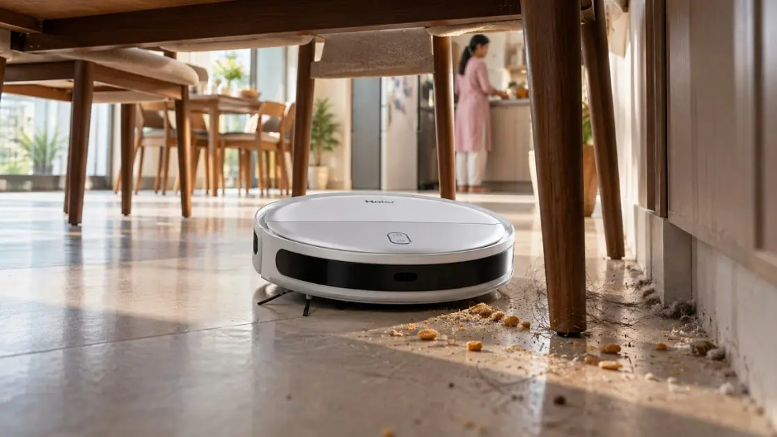 Robot vacuum cleaning every corner of the room