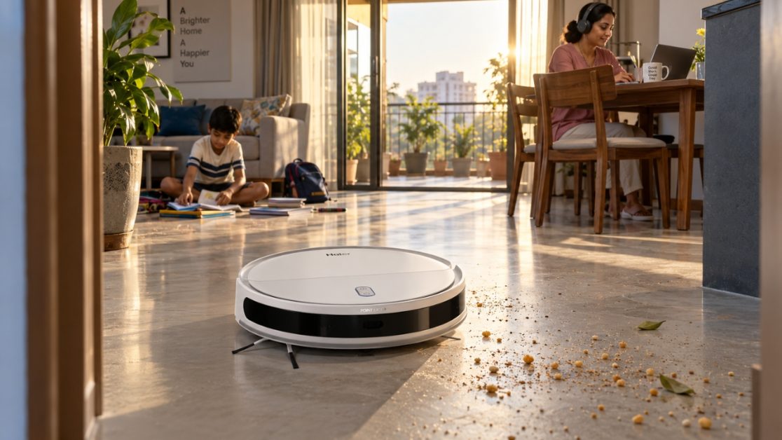 Robot vacuum with Hands-Free Cleaning for Indian Homes