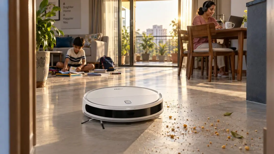 Robot vacuum with Hands-Free Cleaning for Indian Homes