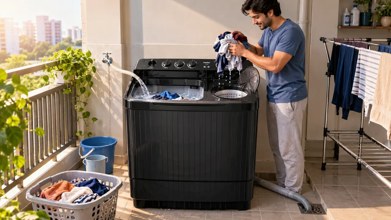 Use a Semi-Automatic Washing Machine