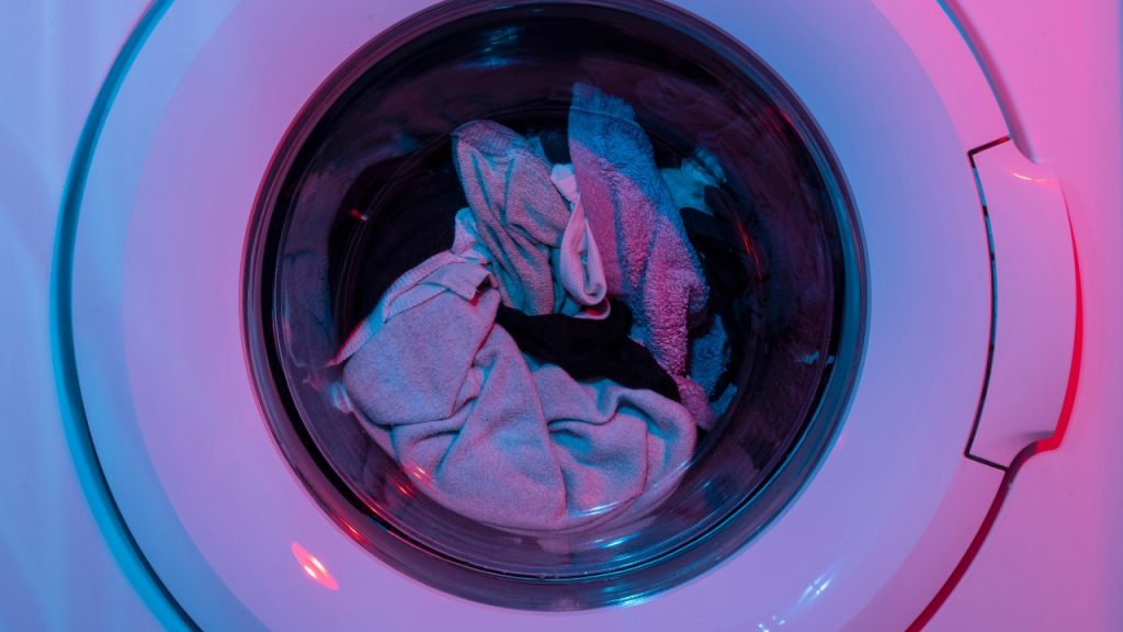 Front Load Washing Machine Washing Clothes